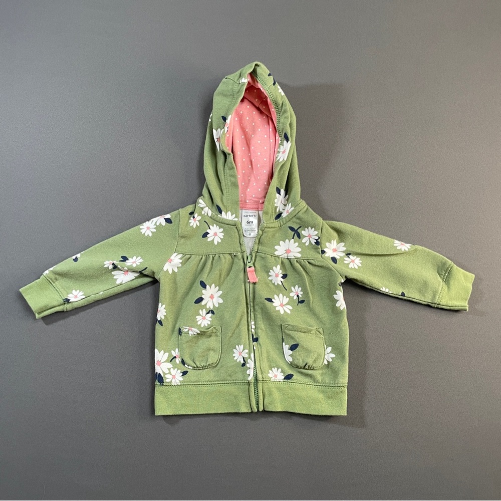 Carter's Green Floral Kids Hoodie